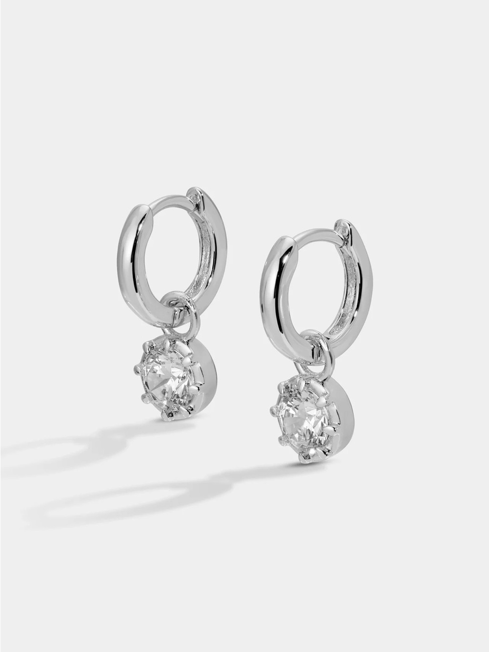 Lili Claspe Petite Cleo Charm Huggies | Silver - Picture 2 of 5